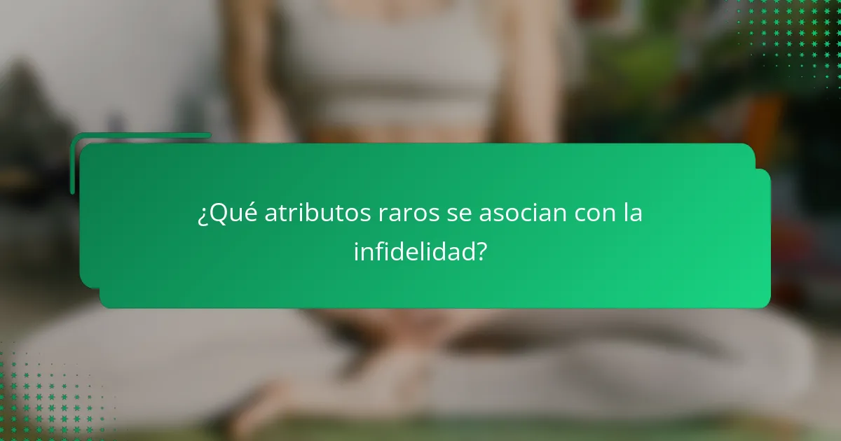 ¿Qué atributos raros se asocian con la infidelidad?